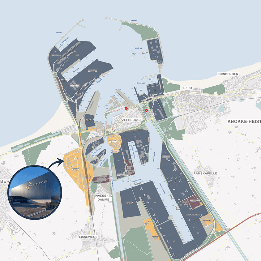 hulkstraat zeebrugge location bonded warehouse for lithium storage Middlegate Europe